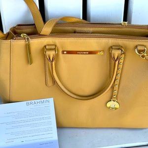 Brahmin Small Lincoln Satchel-Natural Nepal New with Reg Card Soft Leather.